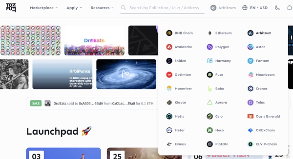 tofuNFT 涉及的链