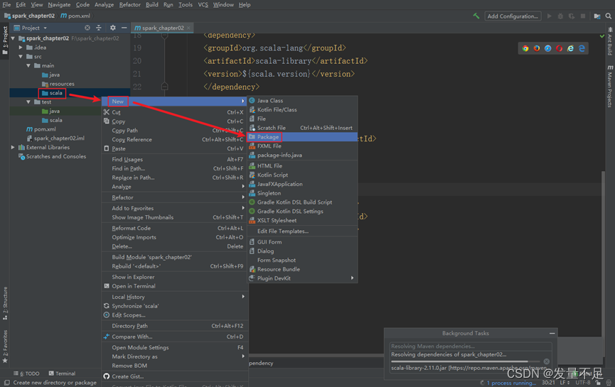 Add spark related dependencies and packaging plugins (sixth bullet)