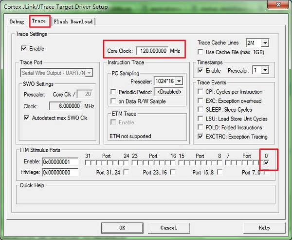 Virtual serial port function of j-link V9 using skills