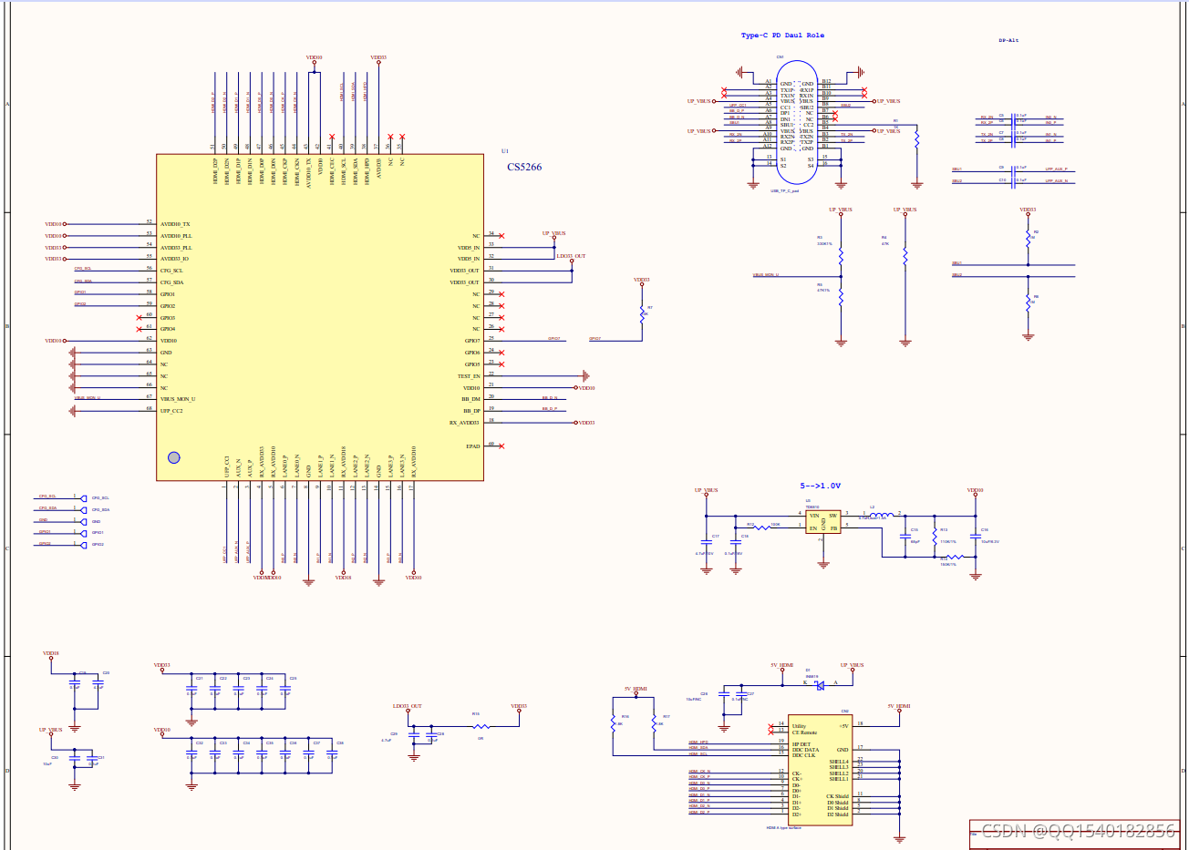 Replace rtd2171u | cs5266 design circuit | type C to HDMI scheme | cs5266an