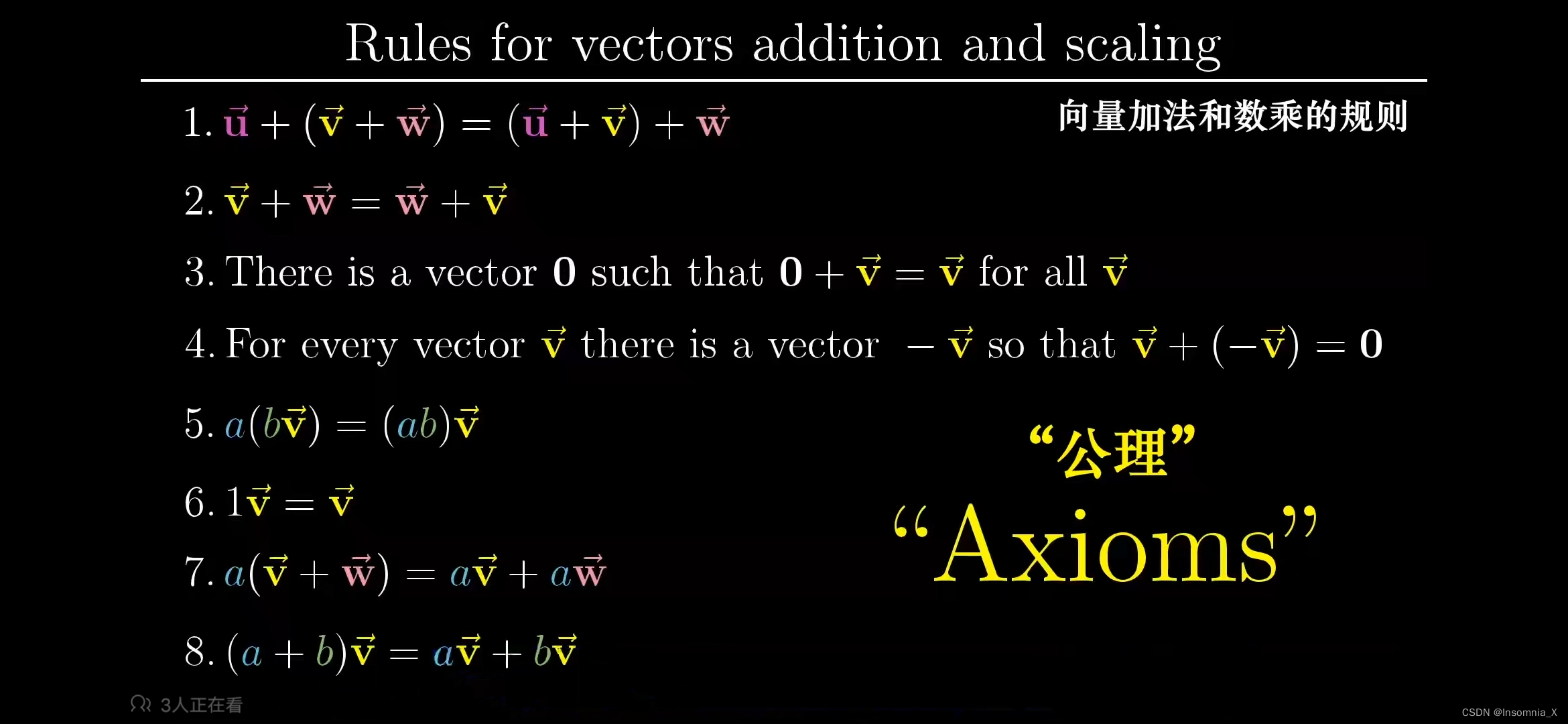线性代数学习笔记2-3补充：抽象向量空间