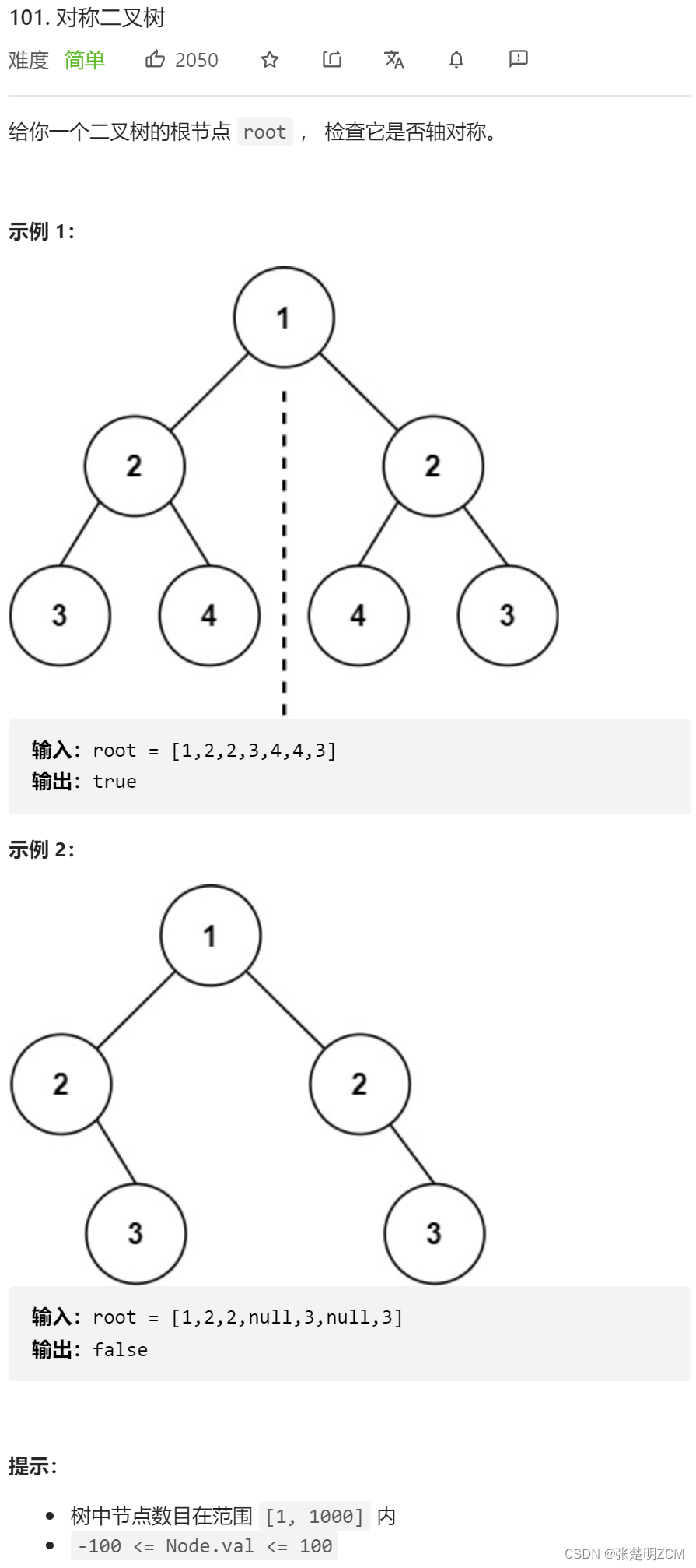 LeetCode ＃101. 对称二叉树