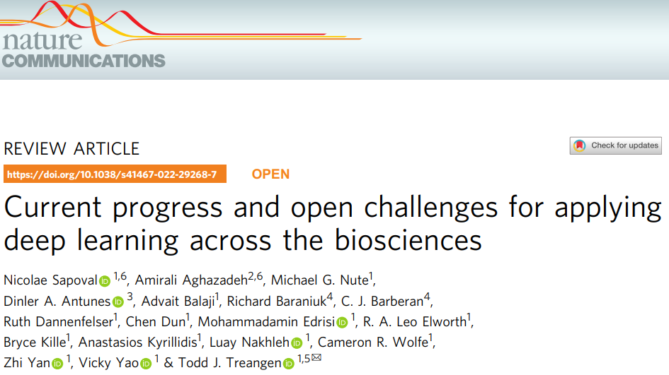 Nat commun ｜ current progress and open challenges of applied deep learning in Bioscience