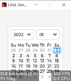 ESP32 LVGL8. 1 - calendar (calendar 25)