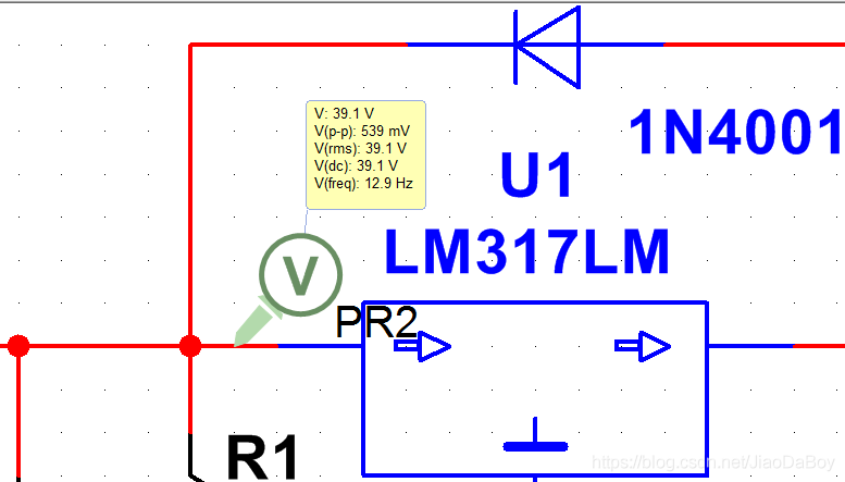 LM317的直流可调稳压电源Multisim仿真设计（附仿真+论文+参考资料）
