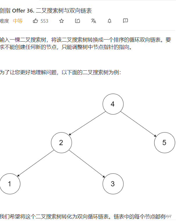 LeetCode-36-二叉搜索树与双向链表