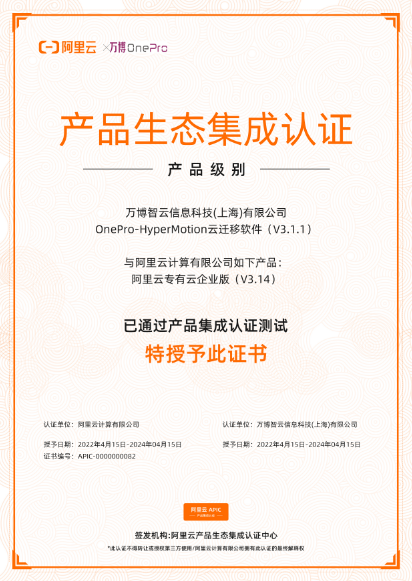 Hypermotion cloud migration completes Alibaba cloud proprietary cloud product ecological integration certification