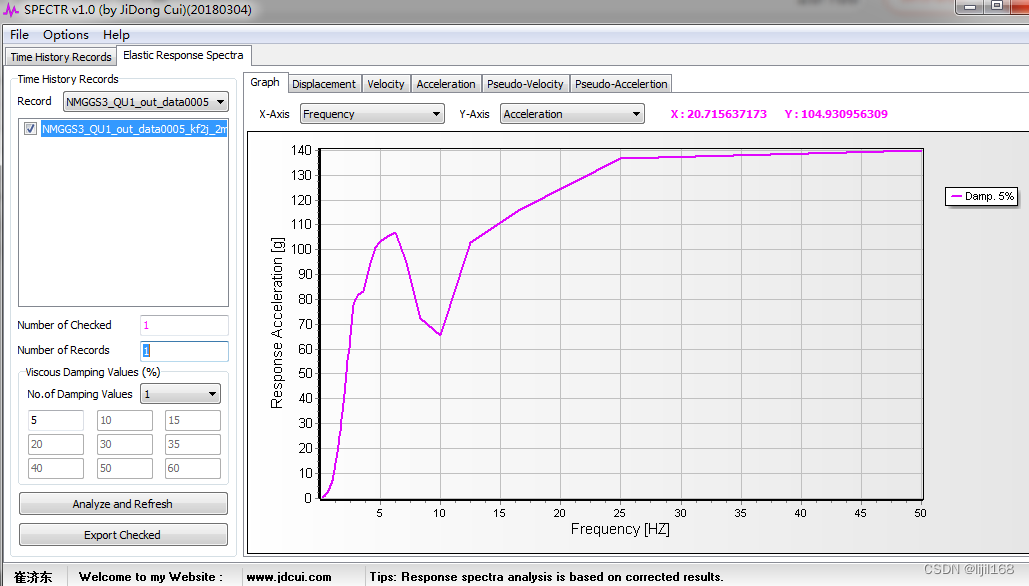 matlab simulink response spectrum calculation