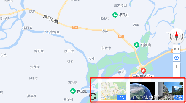 Imitation Baidu map realizes the three buttons to switch the map mode by automatically shrinking the bottom